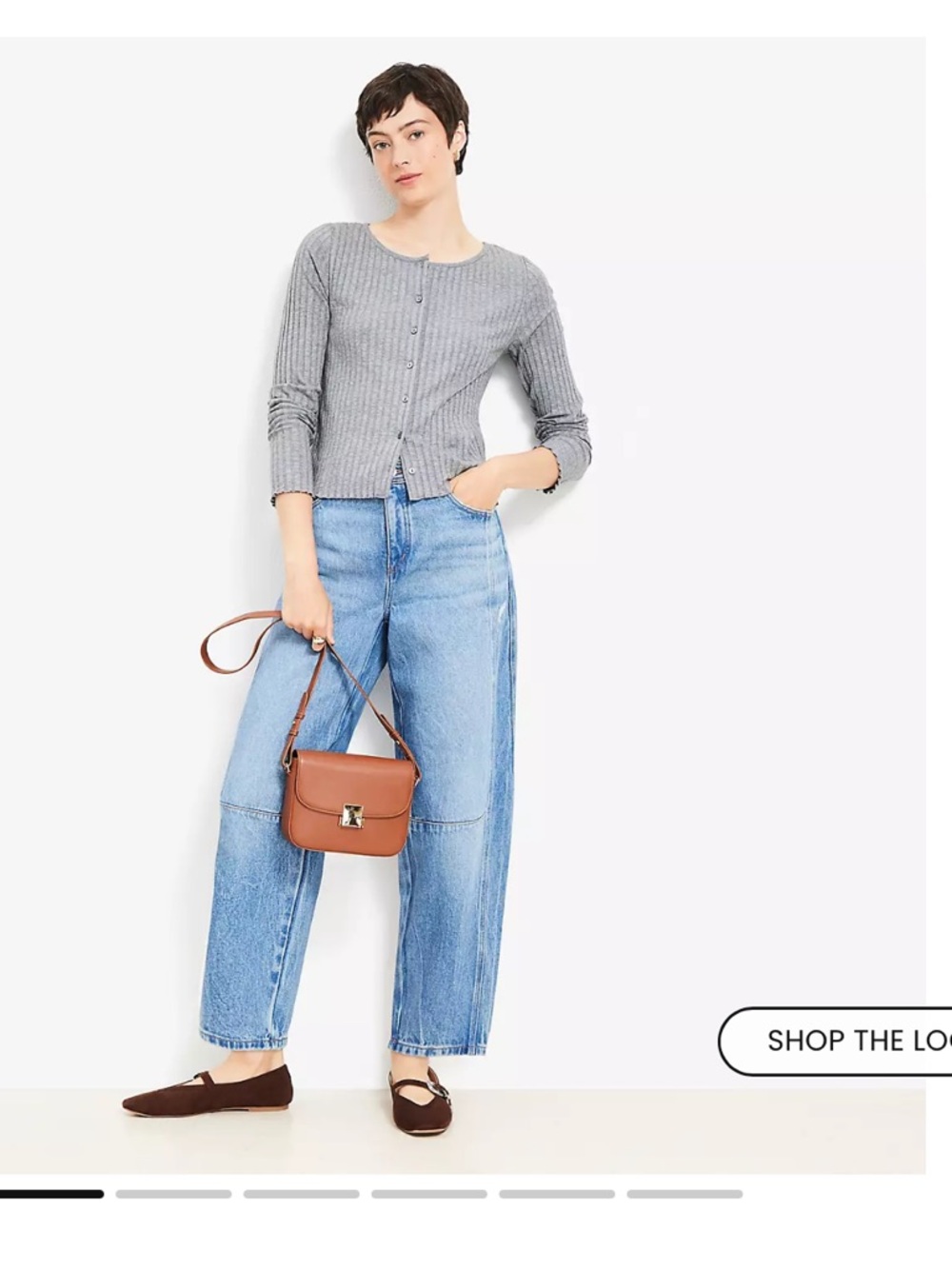 LOFT Seamed High-Rise Barrel Jeans in Vintage Distressed Wash